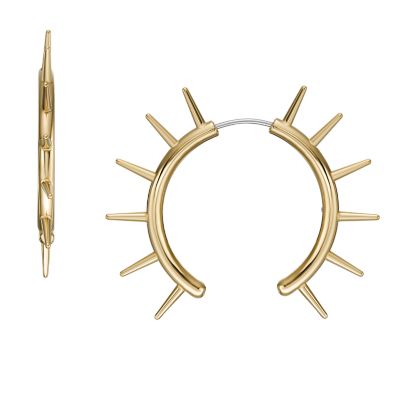 Diesel Gold-Tone Stainless Steel Front to Back Earrings