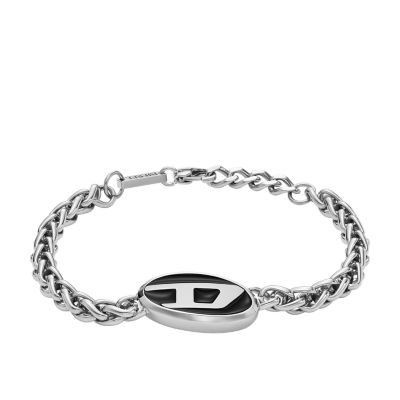 Diesel Men's Stainless Steel Chain Bracelet - Silver