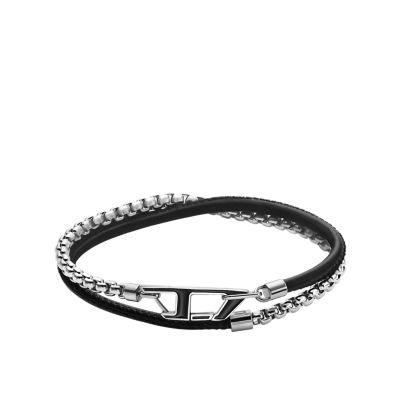 LEATHER/STEEL BRACELET DX1472040