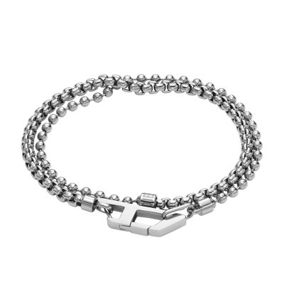 Diesel Men's Stainless Steel Chain Bracelet - Silver