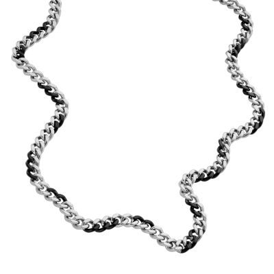 Diesel Men's Two-Tone Stainless Steel Chain Necklace - Silver