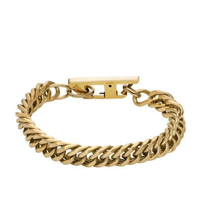★DIESEL★ D logo chain bracelet DX1511710 Diesel Matte Gold-Tone Stainless Steel Chain Bracelet