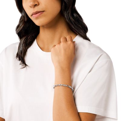 Diesel Stainless Steel Interlocking D Logo Chain Bracelet