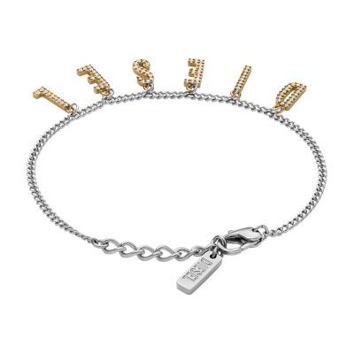 ブレスレット DIESEL logo chain bracelet DX1547931 Diesel Two-Tone Stainless Steel Chain Bracelet - DX1547931
