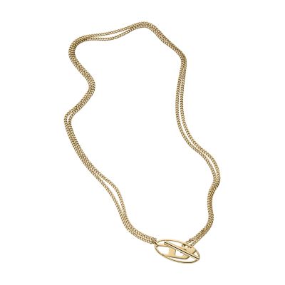 期間限定キャンペーン Steel Stainless Gold-Tone Diesel Chain DX1567710 - Necklace アクセサリー