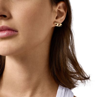 GIFTにも【DIESEL】EARRINGS DX1539 / 01 Women's Black Stainless Steel Stud Earring | Black | Diesel