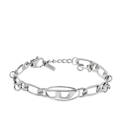 ☆DIESEL☆ Oval D Logo Cuff Bracelet DX1597040 DX1597040 JEWEL Stainless Steel Cuff Bracelet｜シルバー