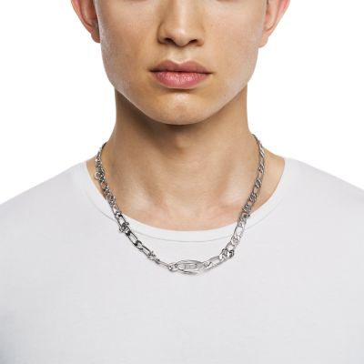 ★DIESEL★ Oval D Logo Chain Necklace DX1600040 Diesel Stainless Steel and Brass Oval D Chain Necklace