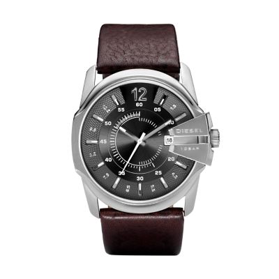 Diesel Men\'s Master Chief Three-Hand Brown Leather Watch - DZ1206 - Watch  Station