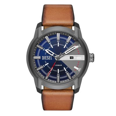 Diesel Men's Armbar Three-Hand Date Brown Leather Watch - DZ1784