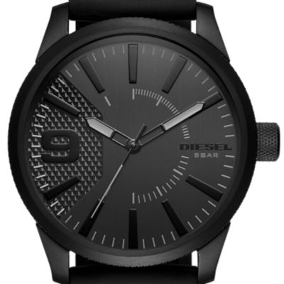 Diesel Men's Rasp Analogue Black Silicone Watch