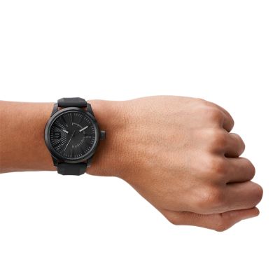 Diesel black hotsell silicone watch