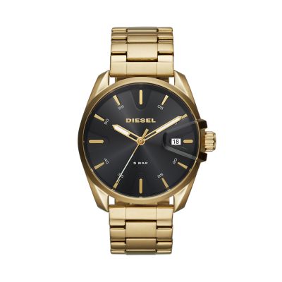 Diesel Men's MS9 Three-Hand Date Gold-Tone Stainless Steel Watch