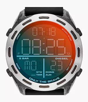 Diesel Men's Crusher Digital Black Silicone Watch