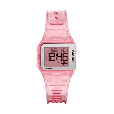 digital pink watch