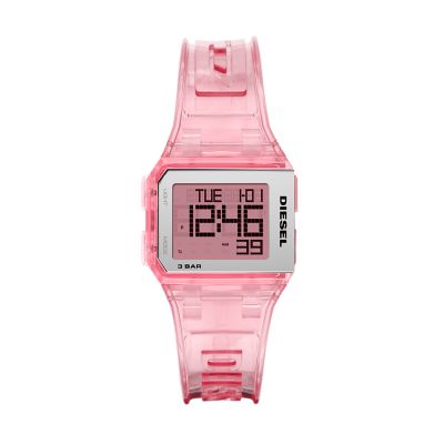 digital pink watch