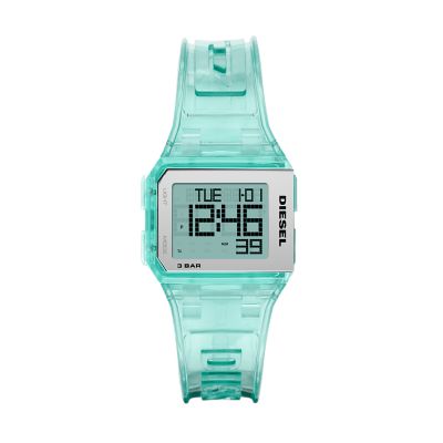 green digital watch