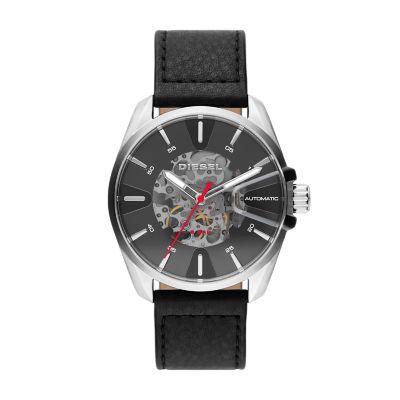 Montre MS9 de Diesel automatique trois aiguilles en cuir noir