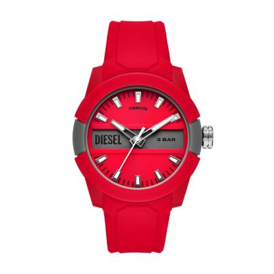 Diesel red best sale silicone watch