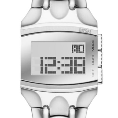 Diesel Uhr Croco Digi Digitalwerk Edelstahl