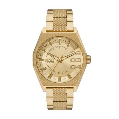 Diesel Scraper Three-Hand Gold-Tone Stainless Steel Watch - DZ2173 - Watch  Station