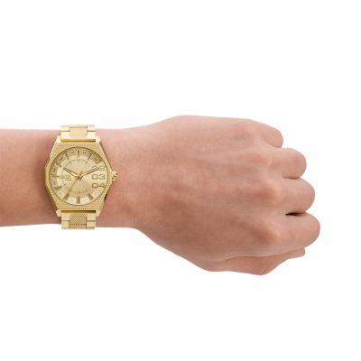 Diesel Scraper Three-Hand Gold-Tone Stainless Steel Watch - DZ2173 - Watch  Station