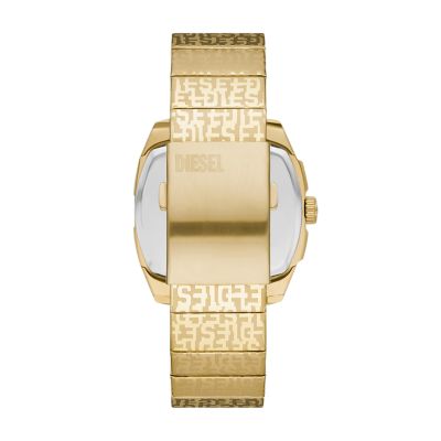 Diesel D.V.A. Three-Hand Gold-Tone Stainless Steel Watch
