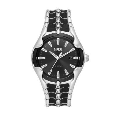 DIESEL Vert Three-hand Date Black Stainless Steel Watch for Men