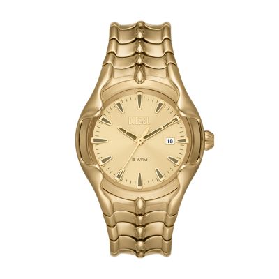 Diesel Vert Three-Hand Date Gold-Tone Stainless Steel Watch