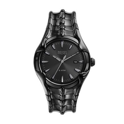 Diesel Vert Three-Hand Date Black Stainless Steel Watch - DZ2187