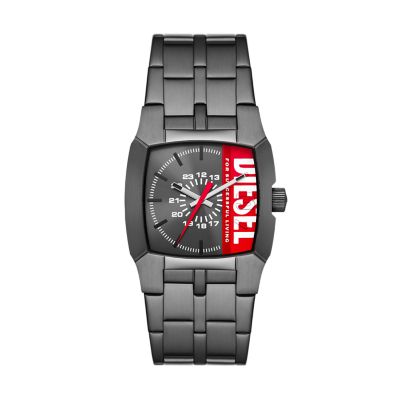 Diesel Cliffhanger Three-Hand Gunmetal Stainless Steel Watch