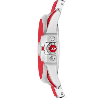 Diesel Baby Chief Digital Red Lacquer and Stainless Steel Watch