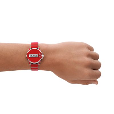 Diesel Baby Chief Digital Red Steel - DZ2192 Stainless and - Station Watch Watch Lacquer