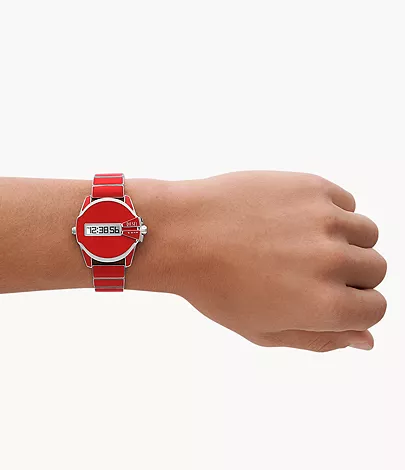 Diesel Baby Chief Digital Red Lacquer and Stainless Steel Watch - DZ2192 -  Watch Station