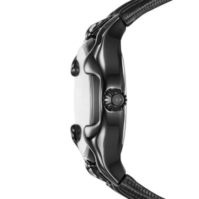 Diesel Vert Three-Hand Date Black Leather Watch - DZ2193 - Watch Station