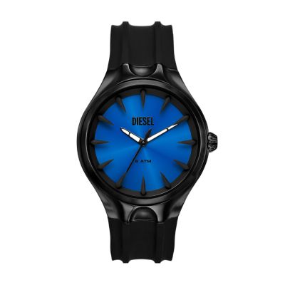 Diesel Men's Streamline Three-Hand Black Silicone Watch - Black