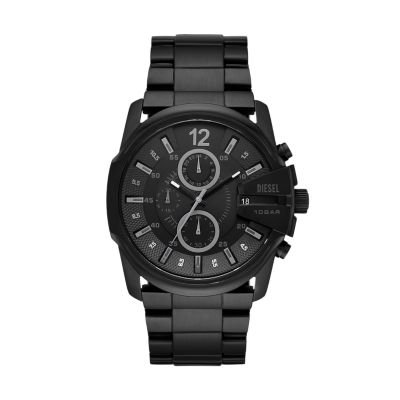 Diesel Men's Master Chief Three-Hand Black Stainless Steel Watch