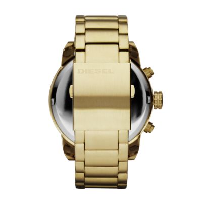 Diesel Men s Double Down 51 Chronograph Gold Tone Stainless Steel