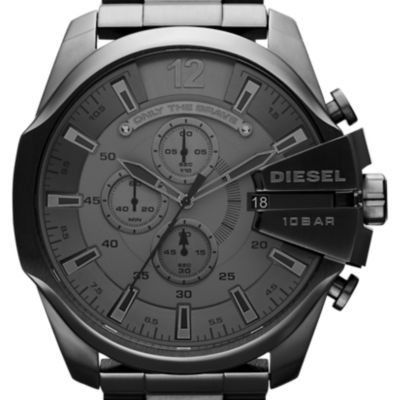 Montre en acier inoxydable bronze industriel chronographe Mega Chief pour hommes Diesel