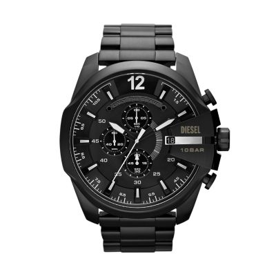 Diesel Men's Mega Chief Chronograph Black Steel Watch