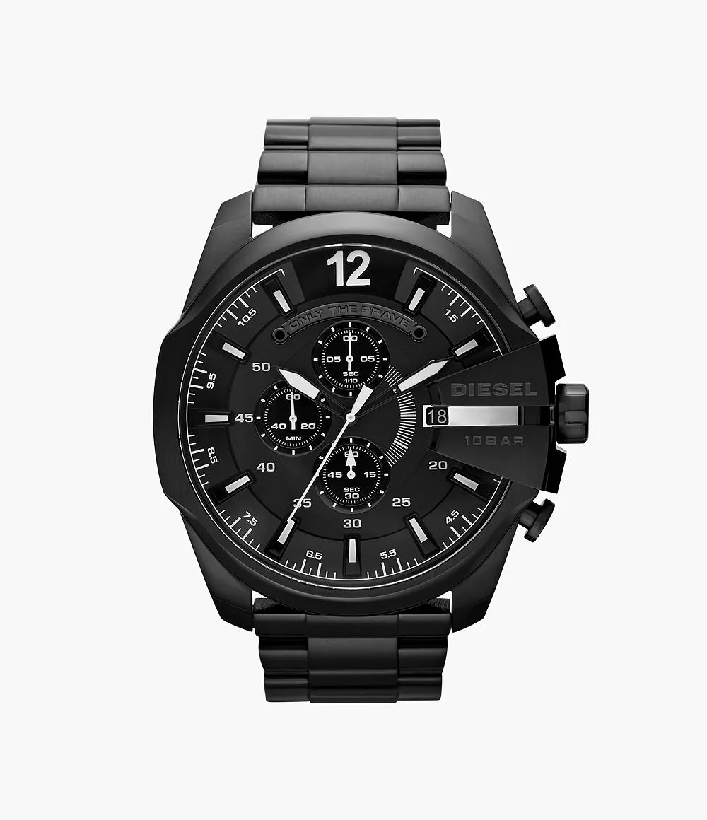 Diesel Men\'s Mega Chief Chronograph Black Stainless Steel Watch - DZ4283 -  Watch Station