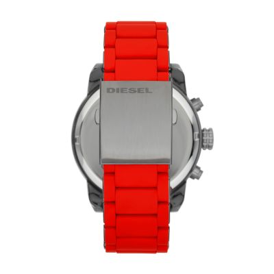 Diesel Men's Double Down 51 Chronograph Red Silicone Watch 