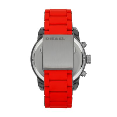 Diesel Men's Double Down 51 Chronograph Red Silicone Watch ...