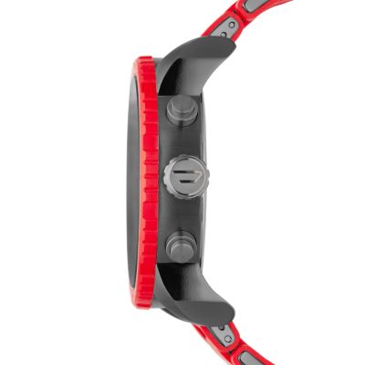 Diesel Men s Double Down 51 Chronograph Red Silicone Watch