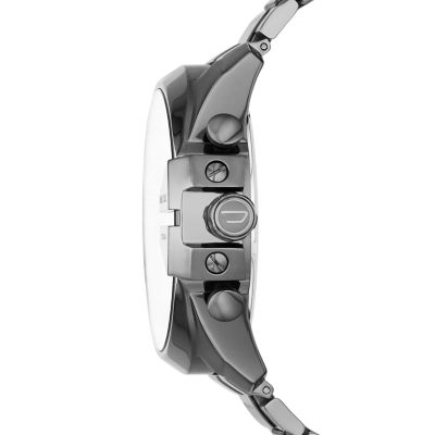 Diesel Men\'s Mega Chief Chronograph Gunmetal Stainless Steel Watch - DZ4329  - Watch Station