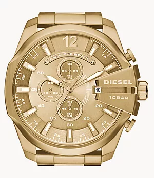 Diesel Men's Mega Chief Chronograph Gold-Tone Steel Watch