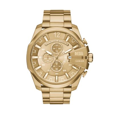 Diesel Men's Mega Chief Chronograph Gold-Tone Steel Watch - Gold