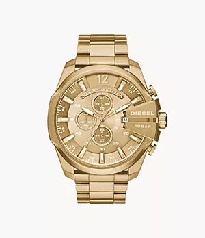 Diesel Men's Mega Chief Chronograph Gold-Tone Stainless Steel Watch