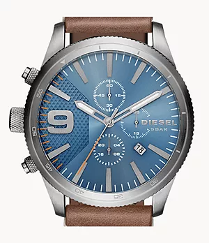 Diesel Men's Rasp Chronograph Brown Leather Watch