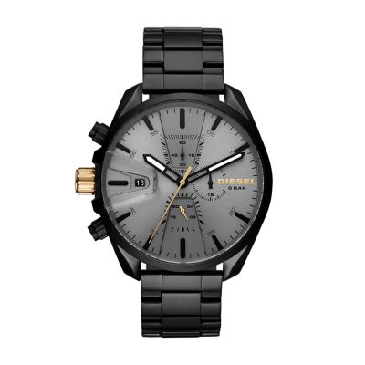 Diesel Men's MS9 Chronograph Black Stainless Steel Watch - DZ4474